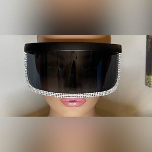 Rhinestone Sunglass Shield Visor